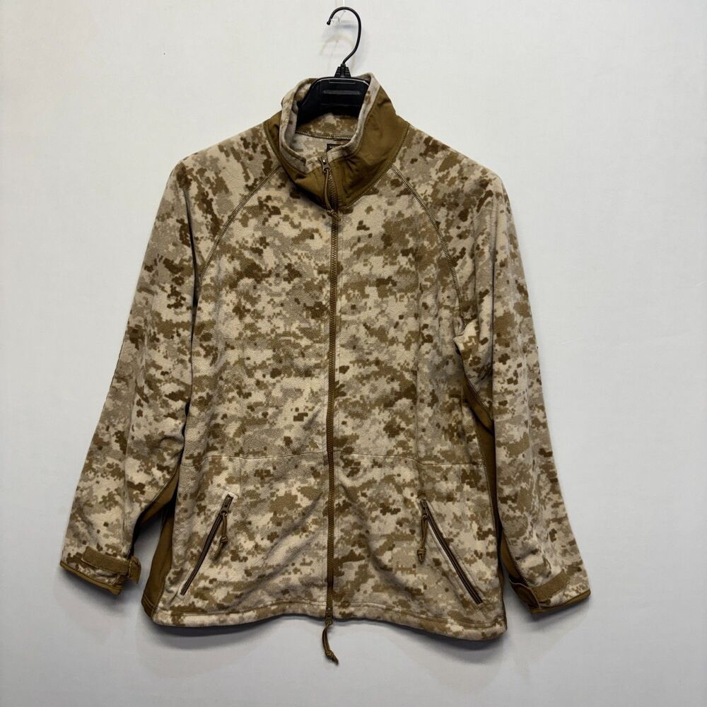 USMC Peckham Size Medium Polartec Fleece Jacket Desert MARPAT Camo C112 -10